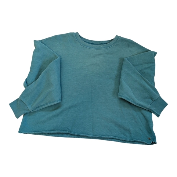 American Eagle Outfitters Tops - Teal Rough Cropped Sweatshirt